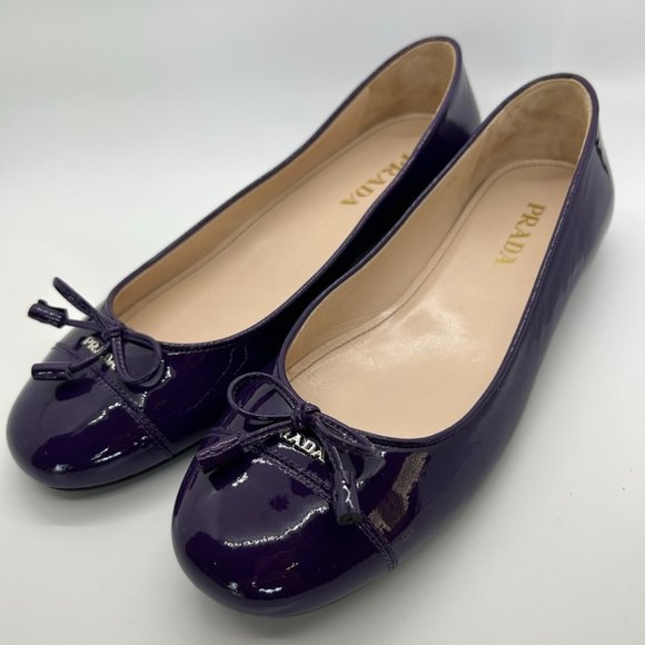 Prada Purple Patent Leather Flats - Picture 1 of 15